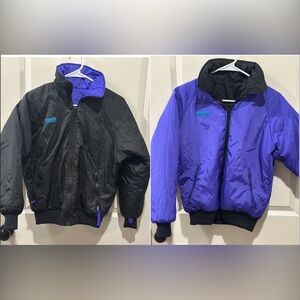 Vintage Columbia Womens Radial Sleeve REVERSIBLE Ski Bomber Jacket Coat SMALL